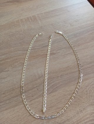 Conjunto de Cadena y Pulsera de plata 925