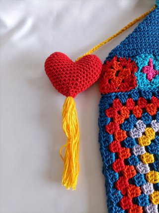 Borsa uncinetto cotone multicolore