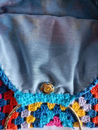 Borsa uncinetto cotone multicolore