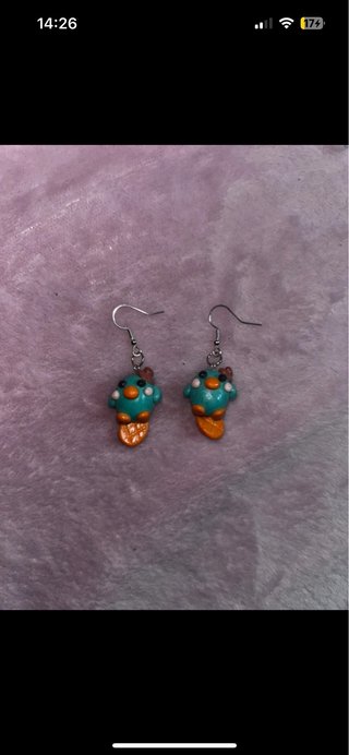 Pendientes Perry el Ornitorrinco Hechos a Mano