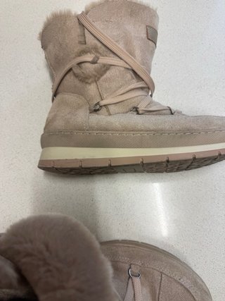 Botines de pelo beige