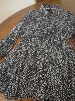Vestido Zara gasa manga larga estampado