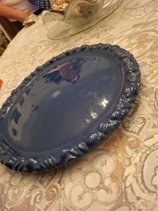 Vassoio in ceramica blu Mamaro
