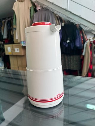 Jarra Termo Blanca con Tapa Roja Valia vintage