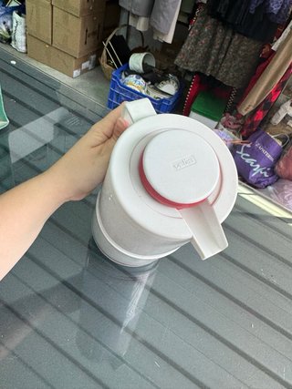Jarra Termo Blanca con Tapa Roja Valia vintage