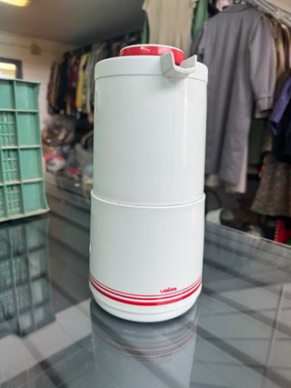 Jarra Termo Blanca con Tapa Roja Valia vintage