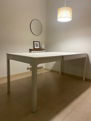 Mesa Comedor Extensible Ikea Blanca descatalogada.