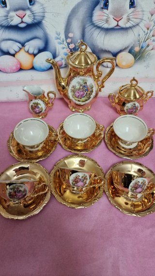 Servizio Caffè Vintage Bavaria Oro