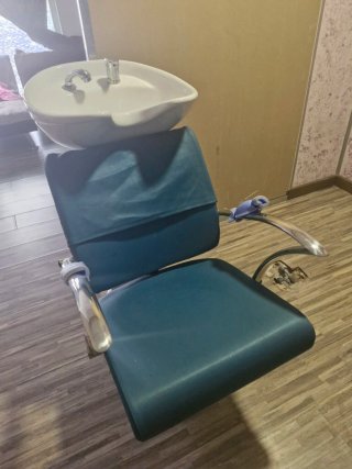 Lavabo Peluquería Teal/Blanco