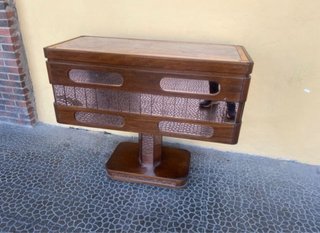 Mueble mostrador antiguo madera,mármol y espejos