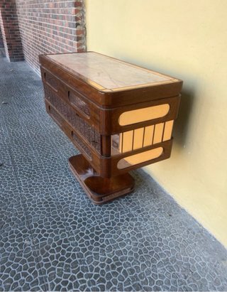 Mueble mostrador antiguo madera,mármol y espejos