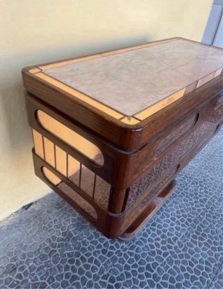 Mueble mostrador antiguo madera,mármol y espejos