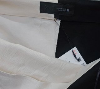 Vestido Zara Asimétrico Negro y Beige