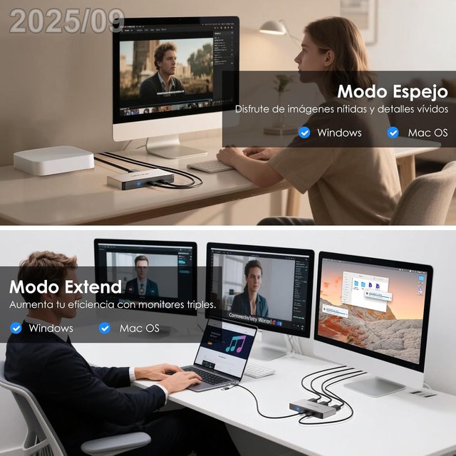 Adattatore triplo monitor WAVLINK macOS WL-UG7701