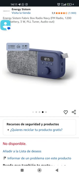 Radio Fabric Box Energy Sistem