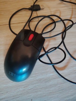Ratón IBM USB Negro y Rojo