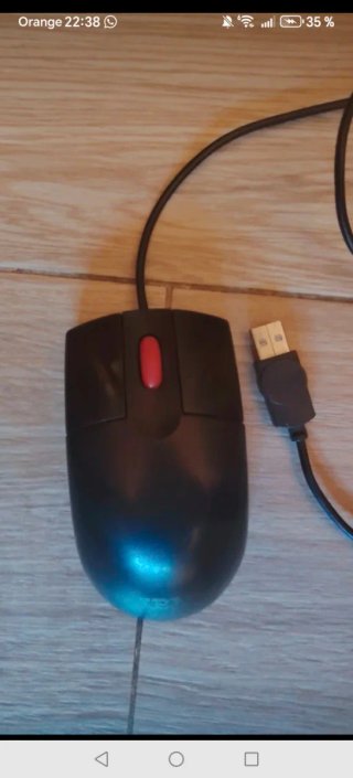 Ratón IBM USB Negro y Rojo