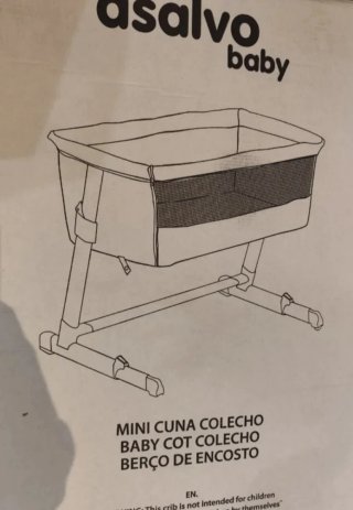 Mini cuna colecho gris