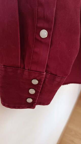 Camisa Western Wrangler Talla XL Burdeos