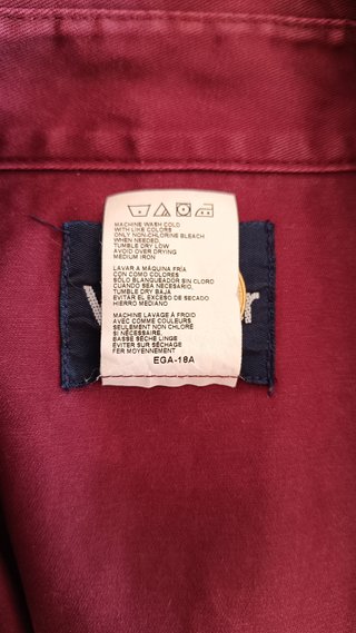 Camisa Western Wrangler Talla XL Burdeos
