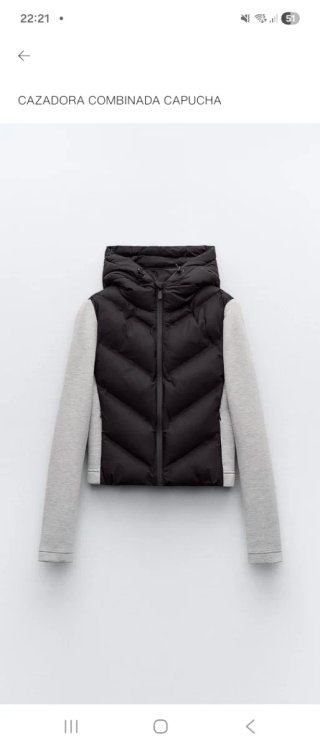 Chaqueta Zara Talla XL combinada capucha