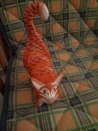 Portacartas gato naranja rayado