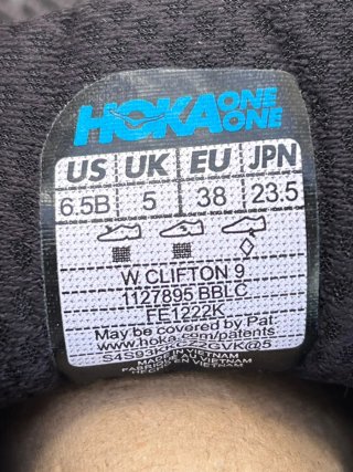 Hoka Clifton 9 Negras Nuevas Talla 38