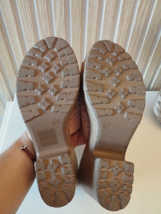 Zuecos cuña 38 rosa nude