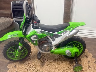 Moto de batería estilo Motocross verde 12V