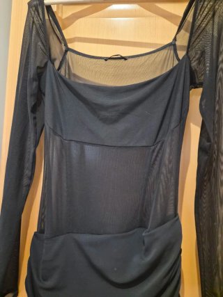 Vestido Zara transparencias manga larga T.L