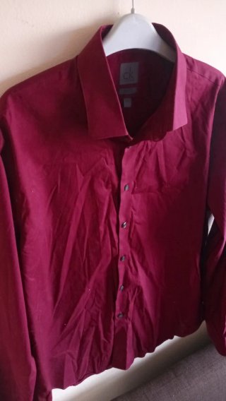 Camisa Calvin Klein burdeos talla L hombre