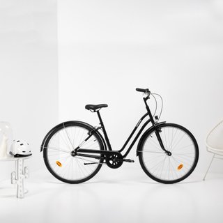 Bicicleta urbana Elops 100 Negro Cuadro Bajo