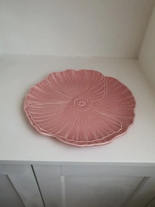 Plato decorativo flor rosa