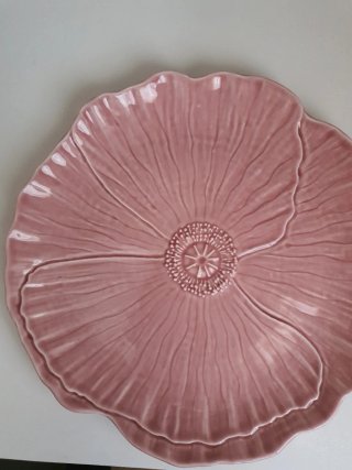 Plato decorativo flor rosa