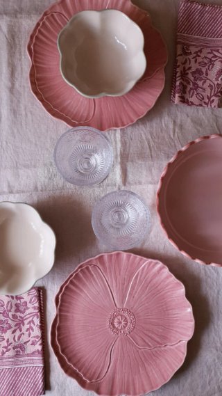 Plato decorativo flor rosa