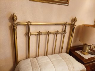 2 cabeceros metálicos dorados para cama 90