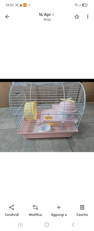 Gabbietta criceto rosa con accessori
