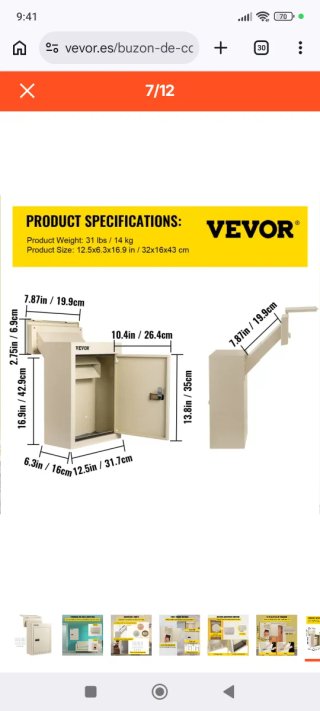 Buzón VEVOR con cerradura