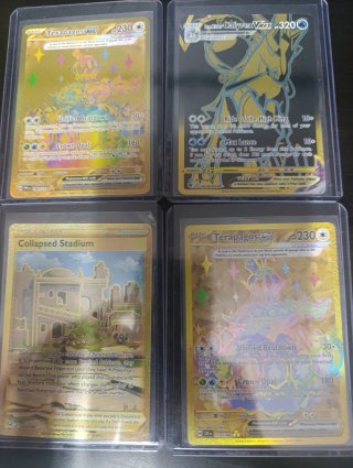 Lote 4 Cartas Pokémon doradas ingles