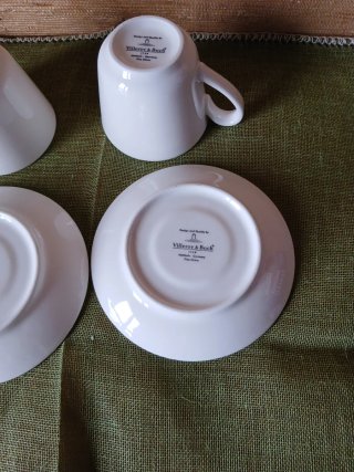 2 Tazzine Villeroy & Boch in porcellana con piatti