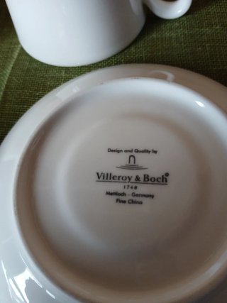 2 Tazzine Villeroy & Boch in porcellana con piatti