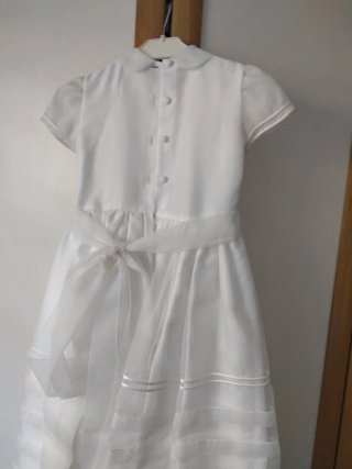 Vestido de Primera Comunión Blanco  cancán aparte