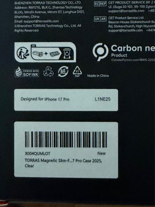 Funda Magnética Transparente Torras iPhone 17 Pro