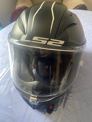 Casco Moto LS2 Negro +funda