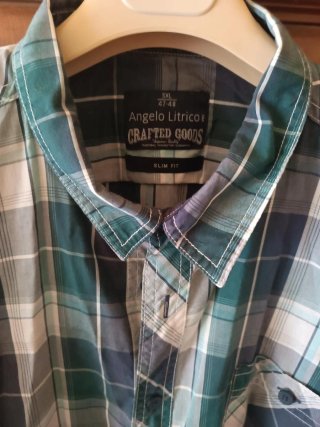 Camisa de cuadros verde y blanca XXL