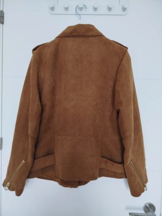 Chaqueta efecto ante H&M Marrón Talla M