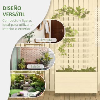 Jardinera con Enrejado de Madera Maciza