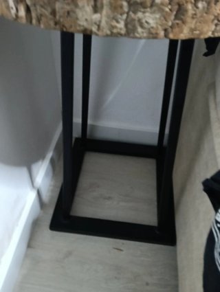 Mesa auxiliar madera y metal