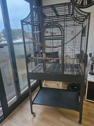 Jaula grande galvanizada para cotorras/loros