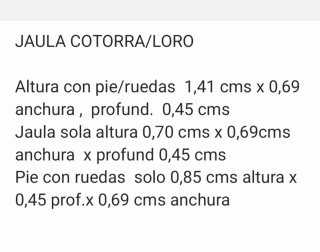 Jaula grande galvanizada para cotorras/loros